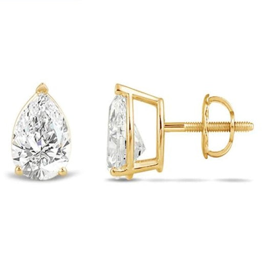 Pear Brilliant Cut Diamond Stud Earrings