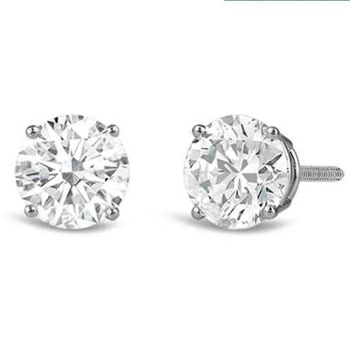 Round Diamond Stud Earrings