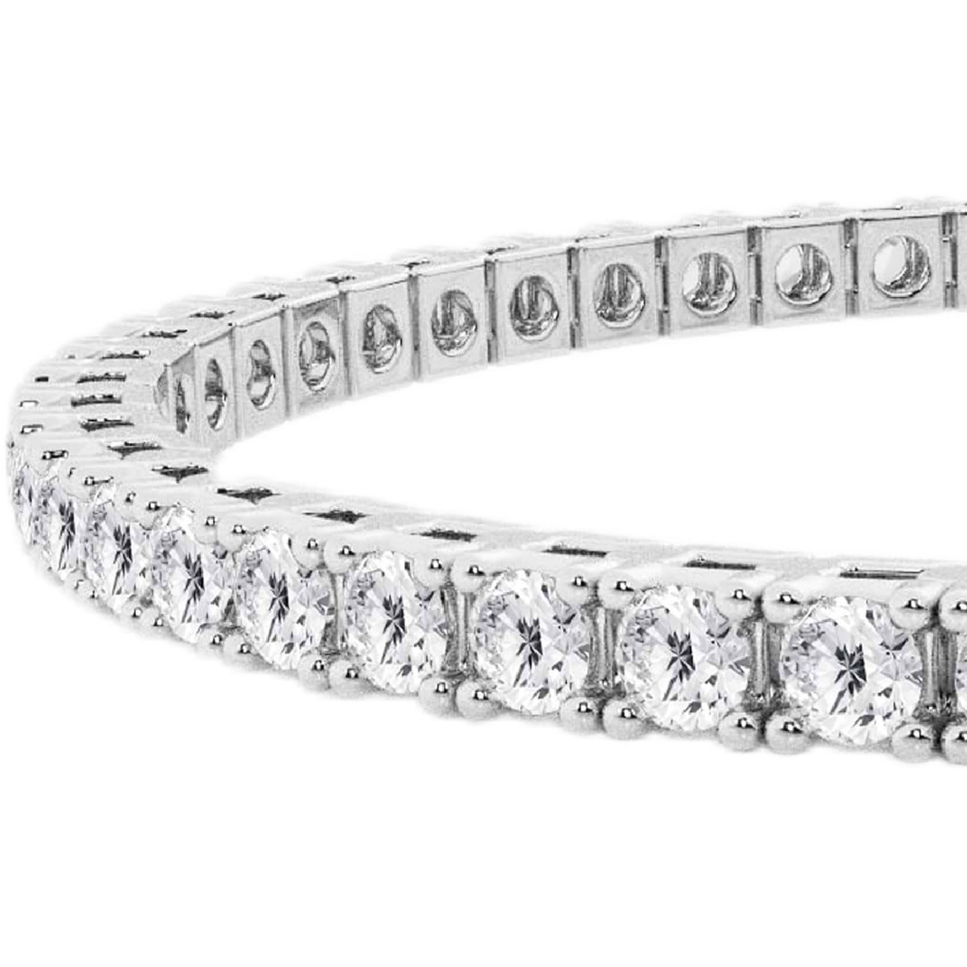 Diamond tennis bracelet on a white background
