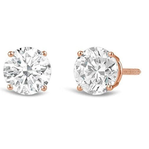 Round Diamond Stud Earrings