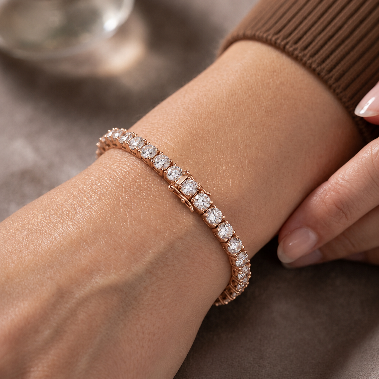 4 Prong Round Lab Diamond Tennis Bracelet