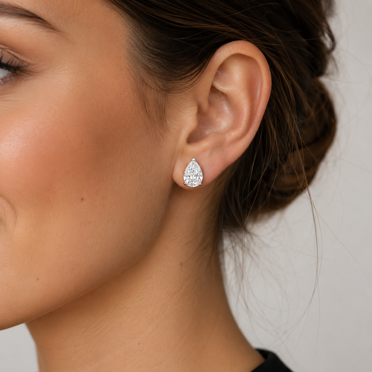 Pear Brilliant Cut Lab Diamond Stud Earrings