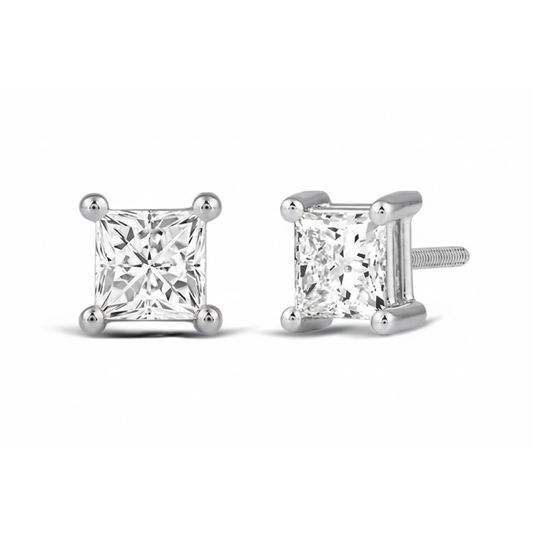Princess Cut Lab Diamond Stud Earrings