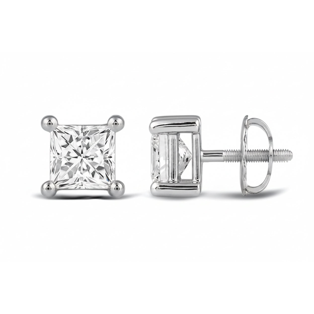 Princess Cut Lab Diamond Stud Earrings