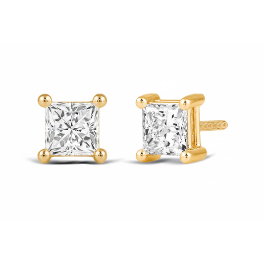 Princess Cut Lab Diamond Stud Earrings