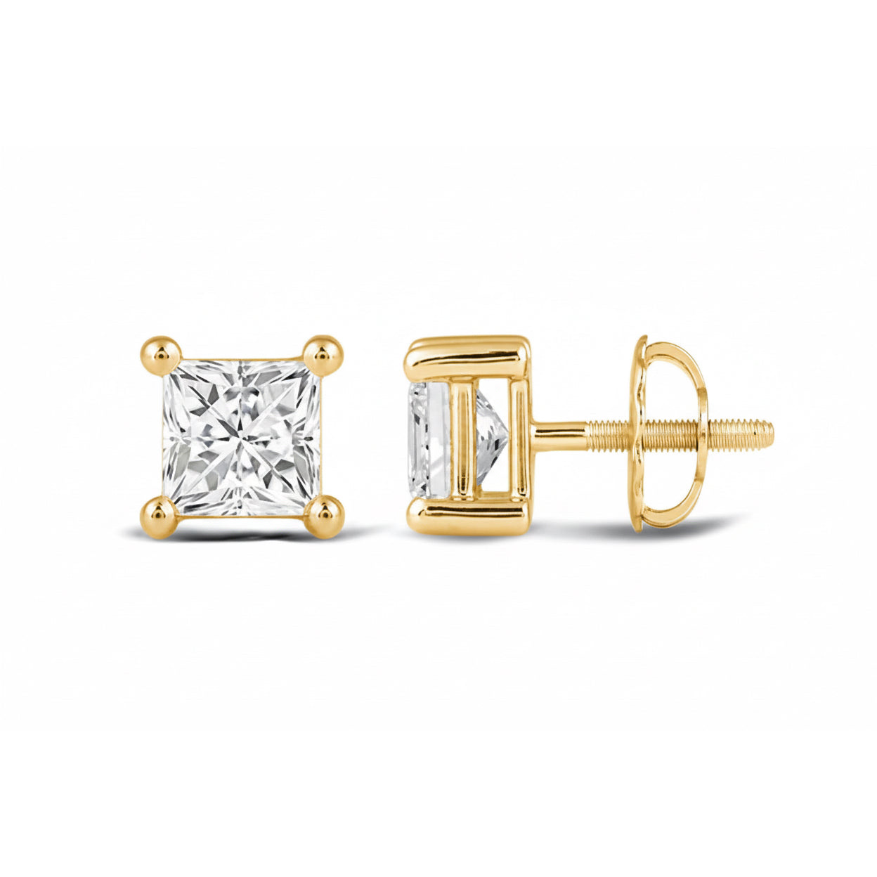 Princess Cut Lab Diamond Stud Earrings