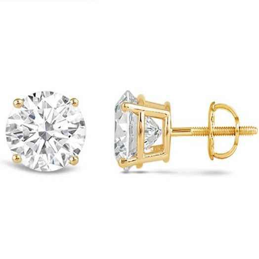 Round Diamond Stud Earrings