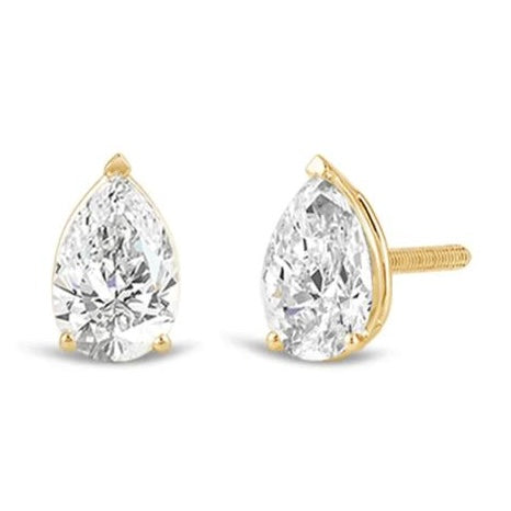 Pear Brilliant Cut Diamond Stud Earrings