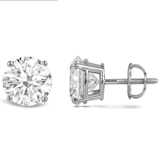 Round Diamond Stud Earrings