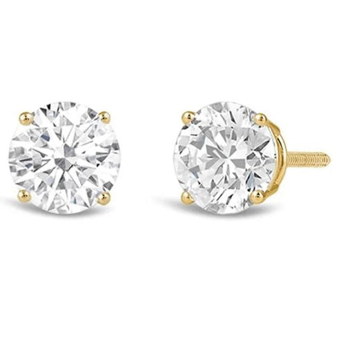 Round Diamond Stud Earrings