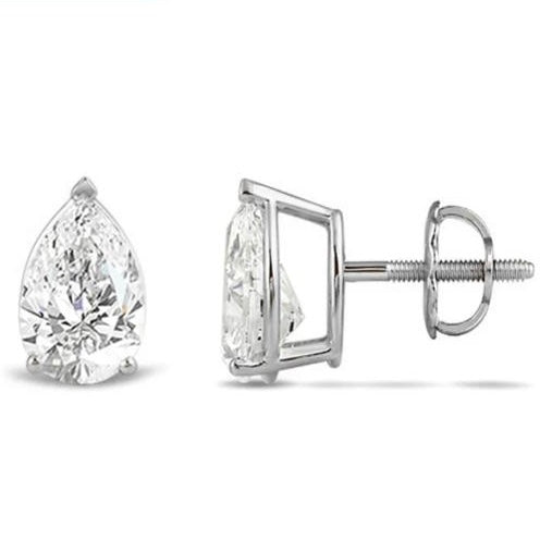 Pear Brilliant Cut Diamond Stud Earrings